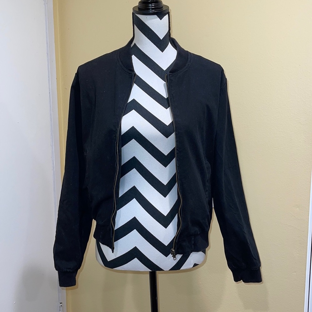Brandy Melville Black Bomber Jacket